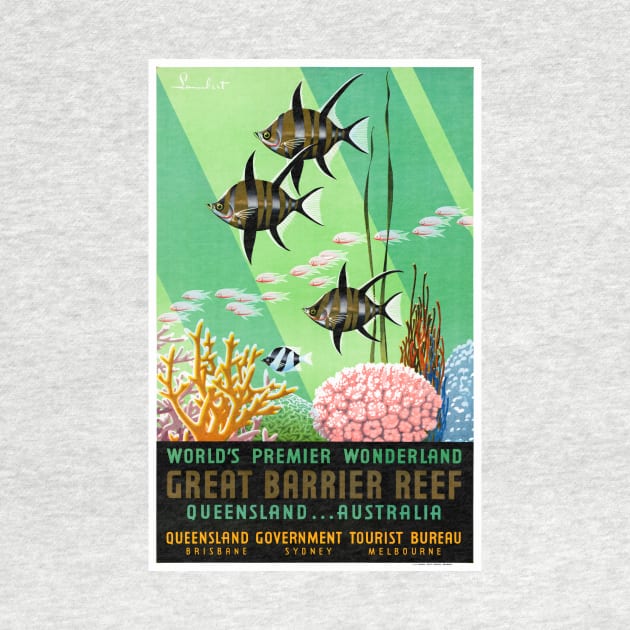 Vintage Travel Poster Australia Great Barrier Reef by vintagetreasure